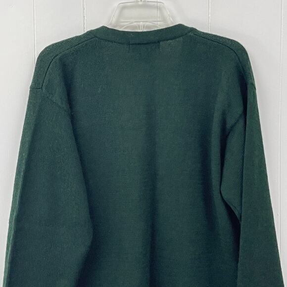 Vintage Warner Brothers Womens Cardigan Sweater Small Green 100% Wool Pockets - Picture 5 of 12